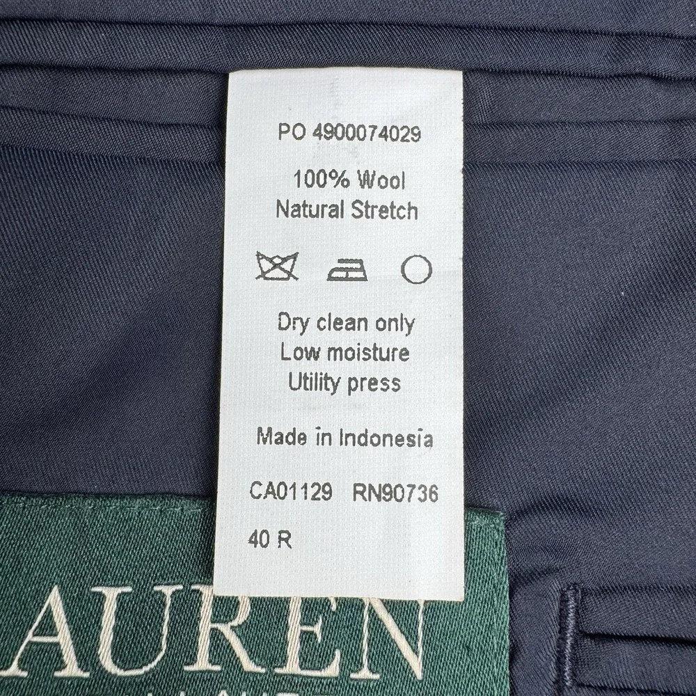 Lauren Ralph Lauren Blazer 40R Navy Gold Crest Button 100% Wool Sport Coat Men's